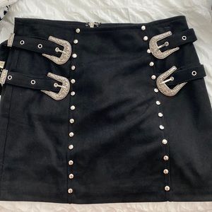 Faux suede mini skirt